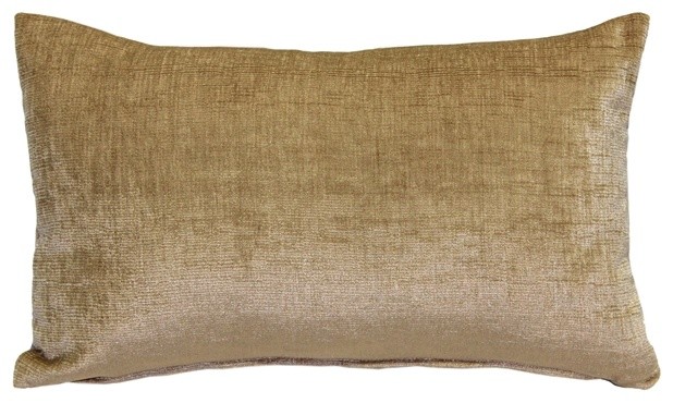 Pillow Decor Venetian Velvet Golden Brown Throw Pillow 12x20