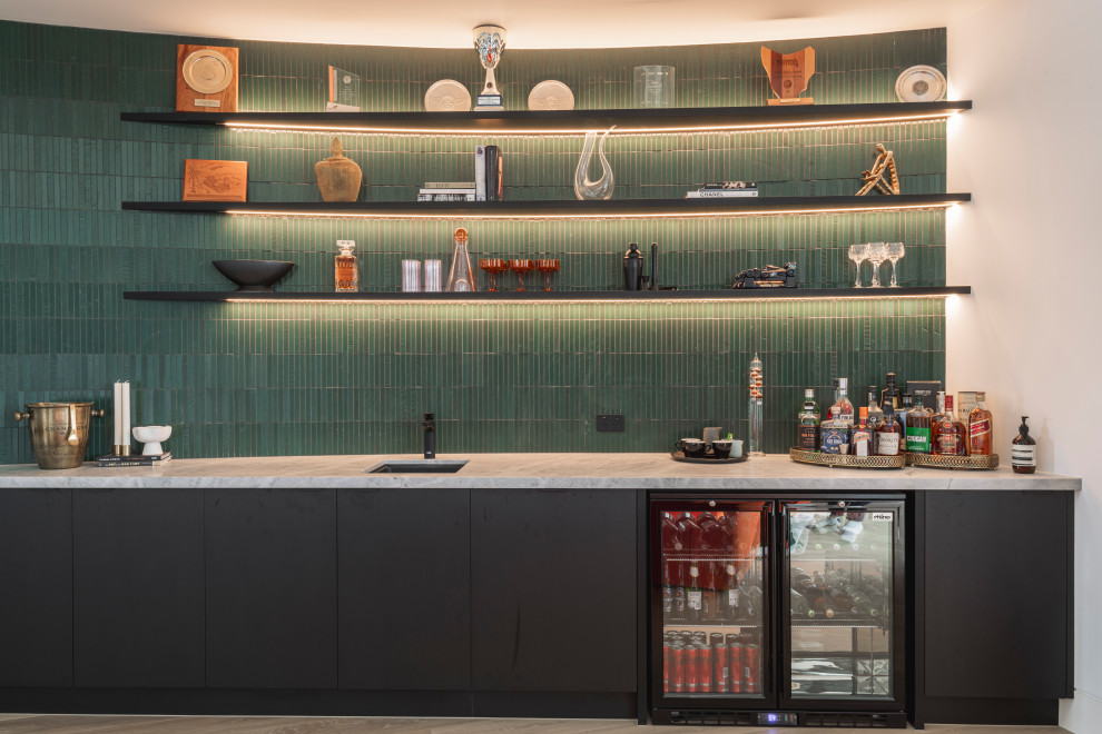 Photo of a contemporary home bar in Geelong.