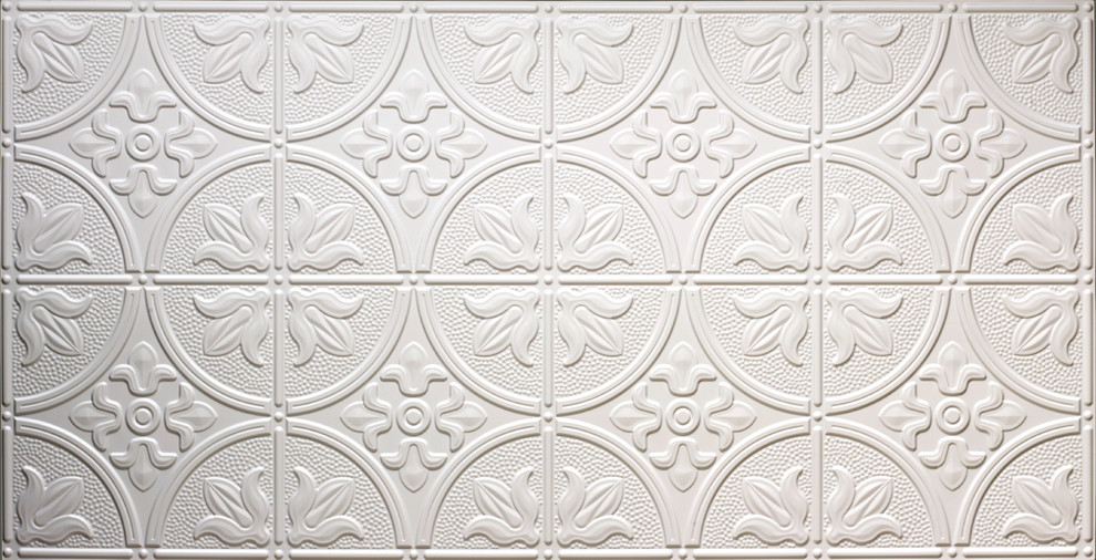 24.5"x48.5" Mercer Tin-Style Ceiling Tile, White