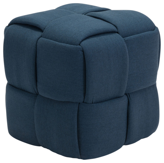 Modern Soft Upholstered Cube Seating Ottoman Contemporary