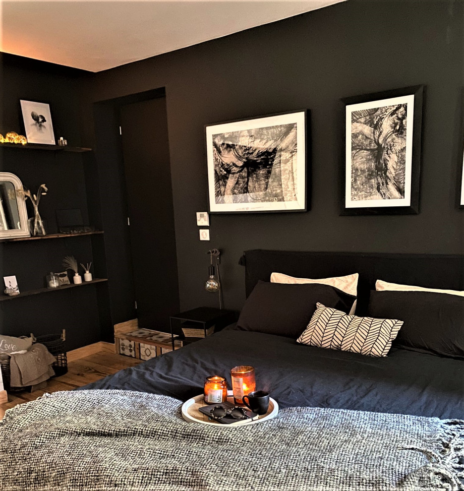 Chambre parentale noire & beige Bedroom Toulouse by JLDecorr Houzz