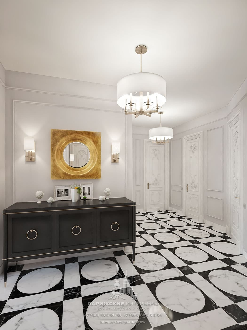 Дизайн прихожей в парижском стиле на Ломоносовском проспекте