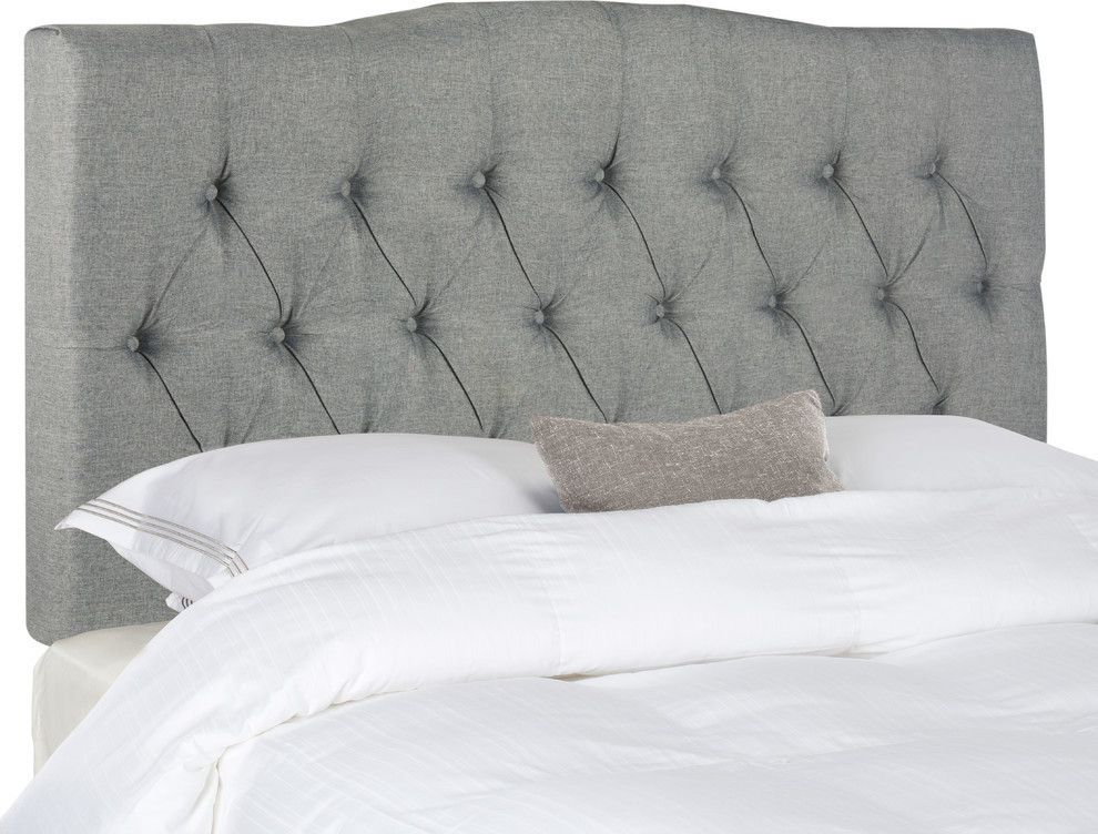 Safavieh Axel Hemp Linen Tufted Headboard, King Transitional Headboards by HedgeApple Houzz