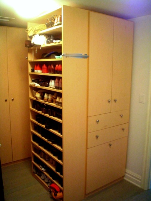 This is an example of a modern storage and wardrobe in Los Angeles.