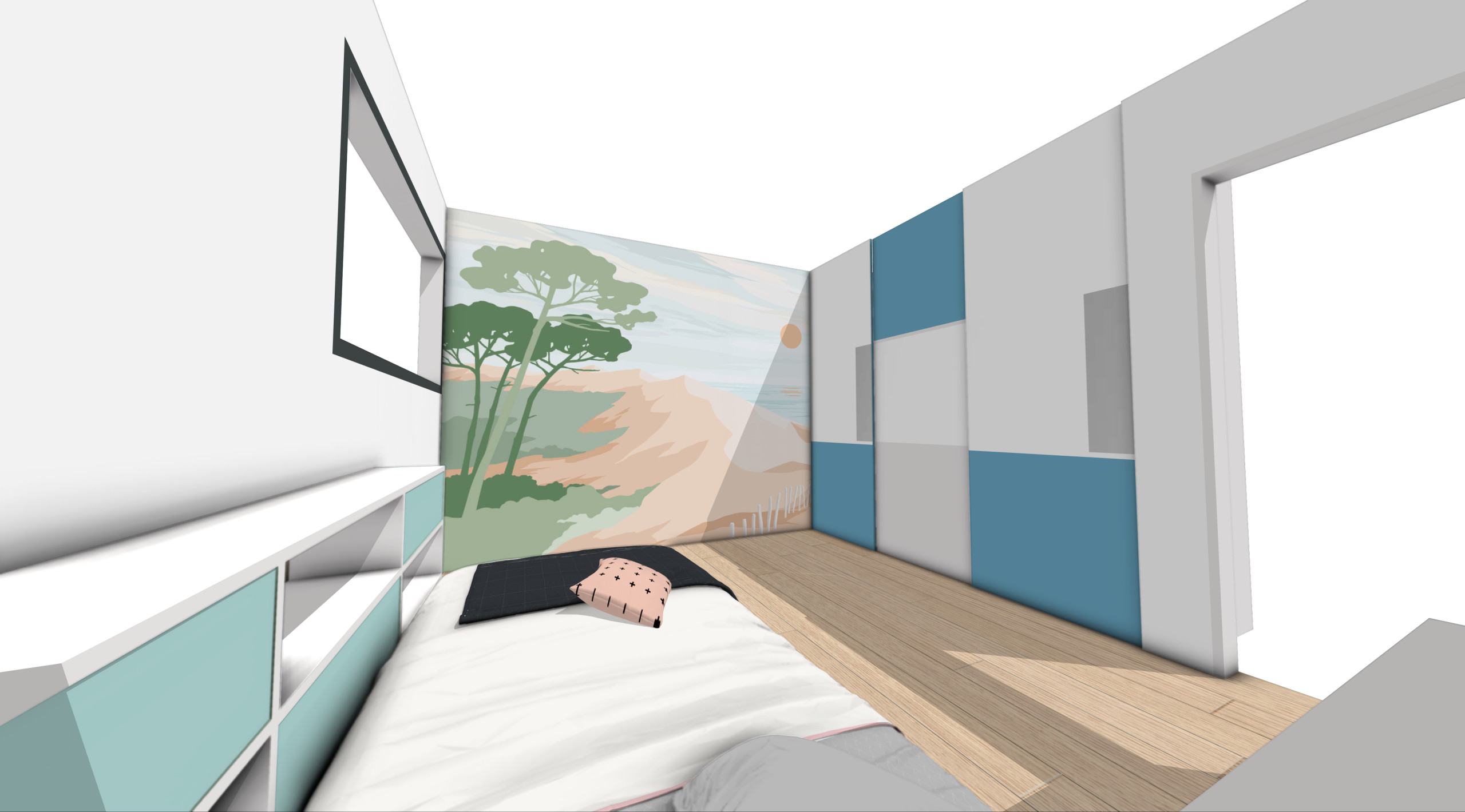 Projet tests papier-peints "La chambre d'Olivia"