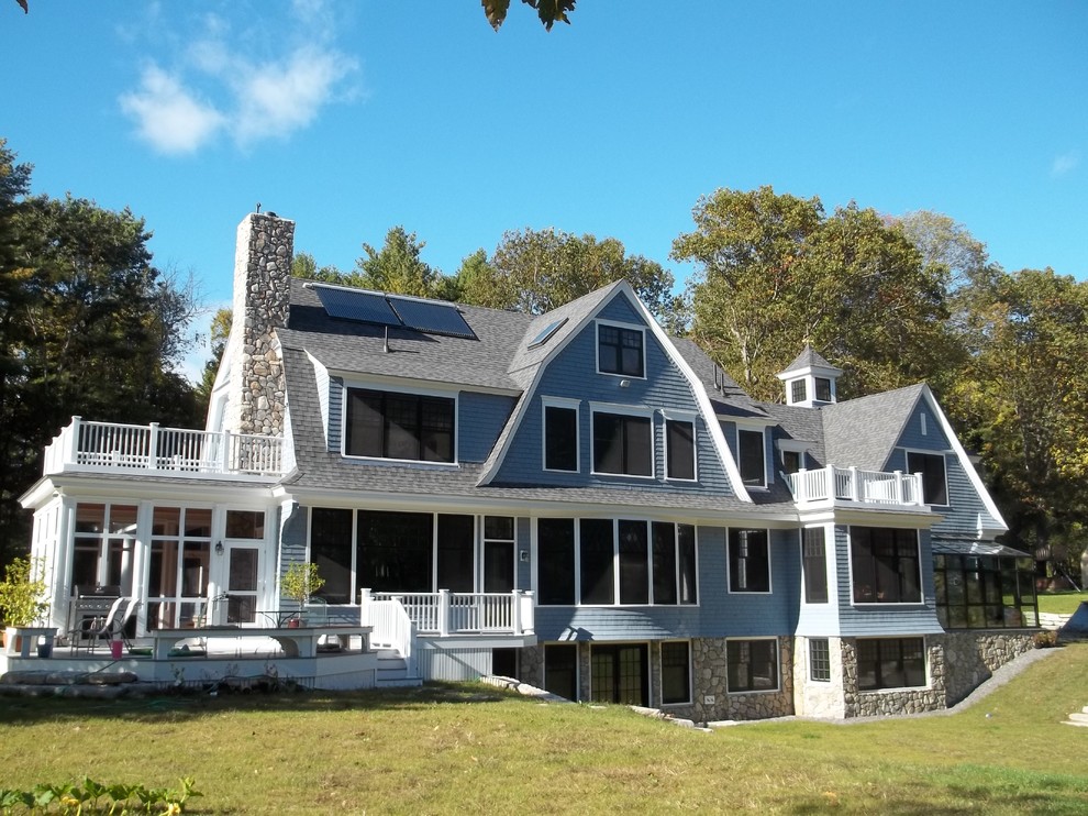 House on a river Beach Style Exterior Portland Maine by Joseph