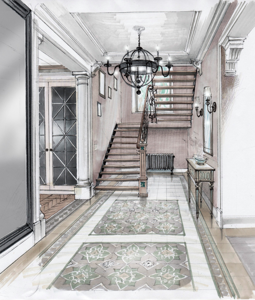 Прихожая. Вид на лестницу на второй этаж.