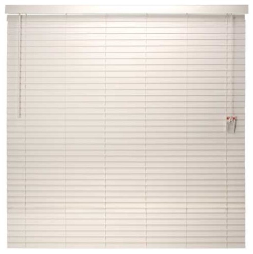 Mini Blind Faux Wood 70 In. x 72 In. x 2 In. With Valance White