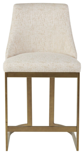 Madison Park Bryce 26"H Upholstered Counter Stool With Metal Base