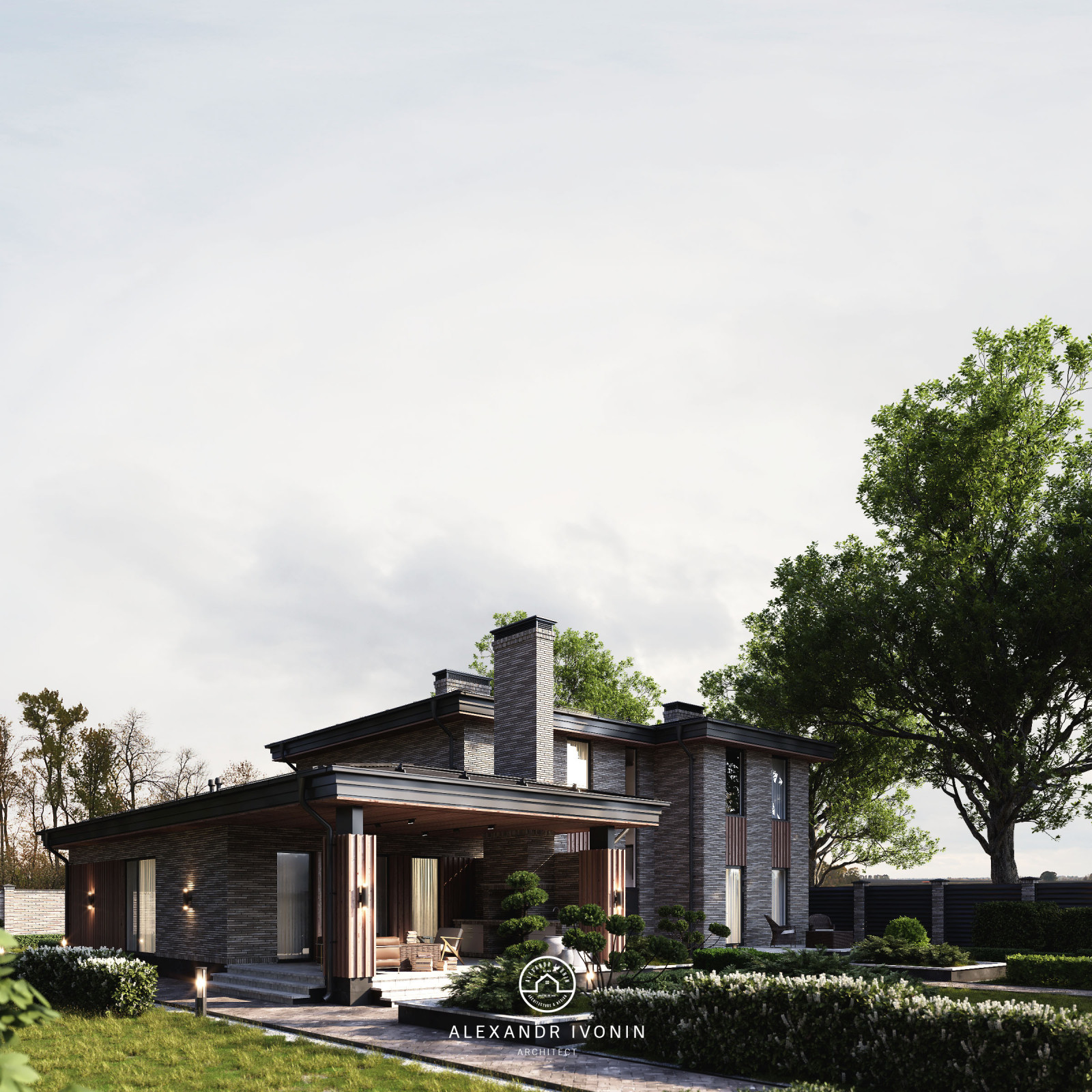 Двухэтажный дом в современном стиле в Новочеркасске