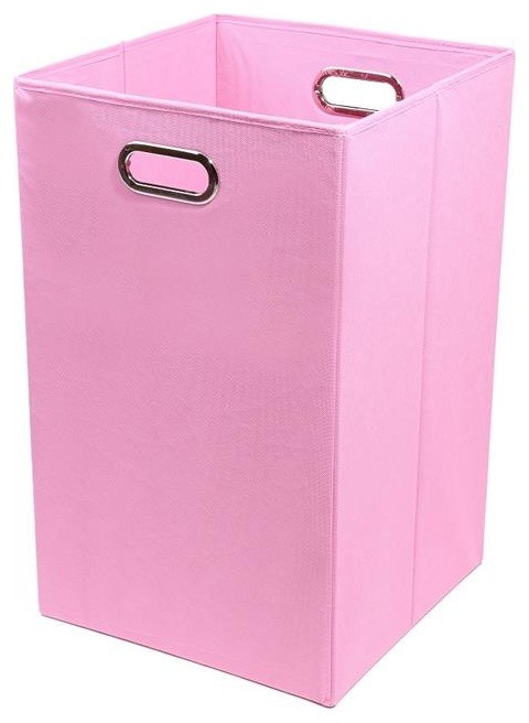Rose Solid Pink Folding Laundry Basket