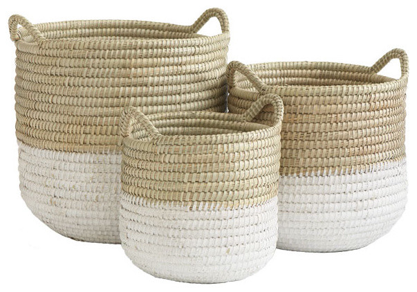 White-Dipped Barrel Baskets
