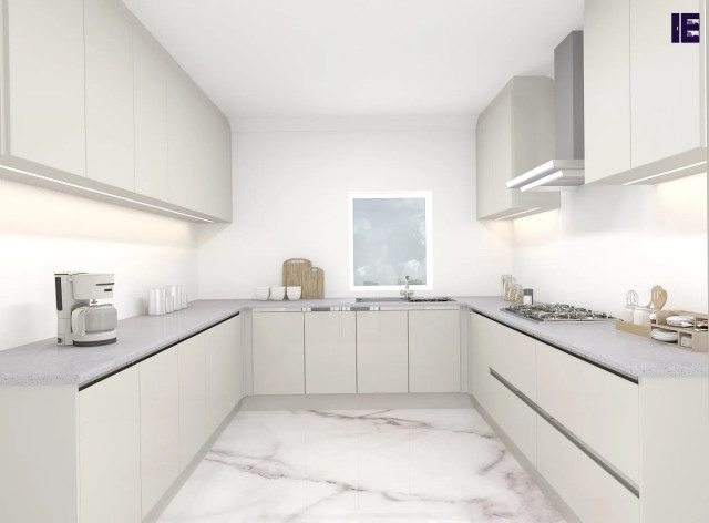 U-shaped Cashmere Kitchen Set | Inspired Elements contemporary-koek