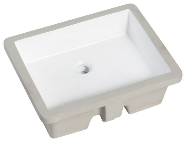 Dixie 20 Retegular White Finish Ceramic Undermount Vanity Sink   Home Design 