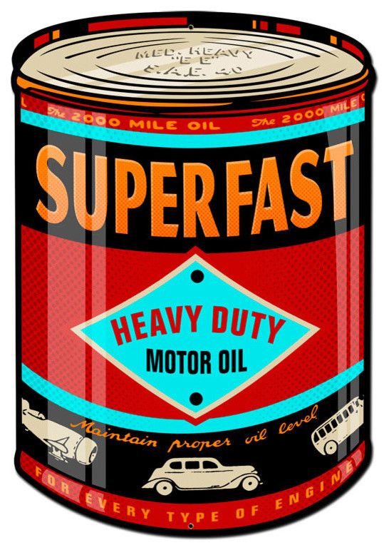 SuperFast Oil Can Vintage Metal Sign