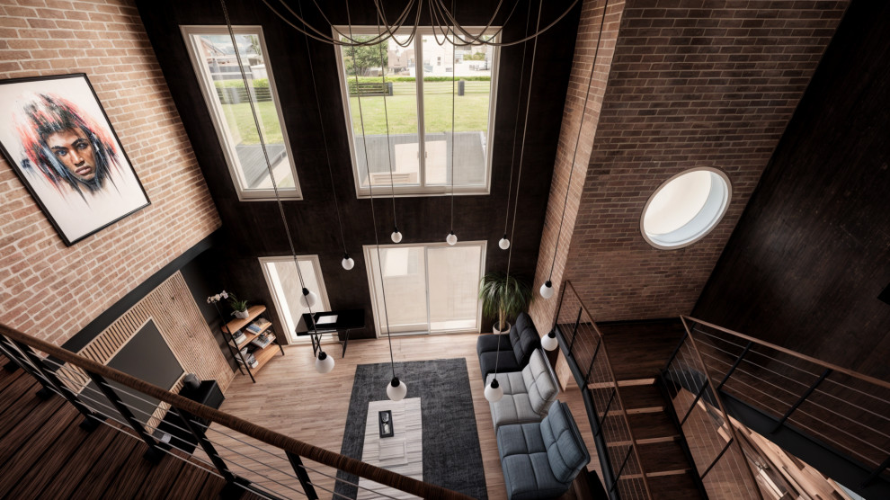 En cours : Décoration d'une pièce de vie style loft industriel
