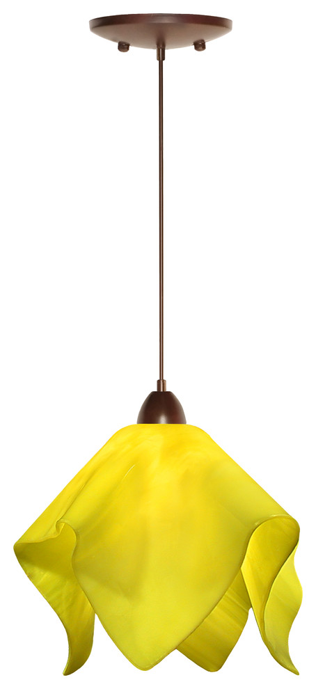 Jezebel Radiance Flame Pendant, Large, Canary Yellow