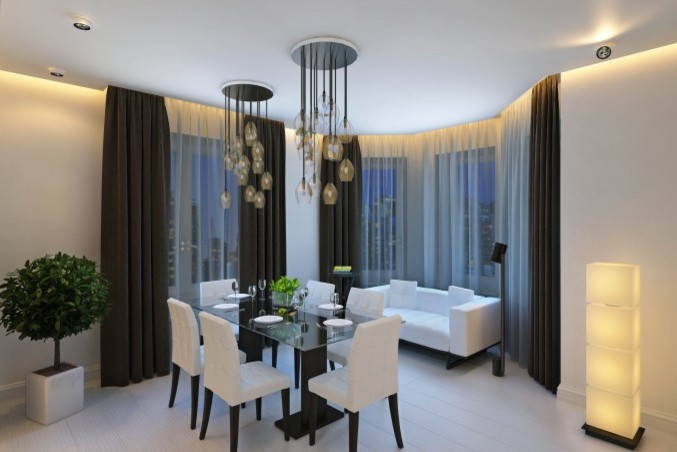 Визуализация гостиной и кухни