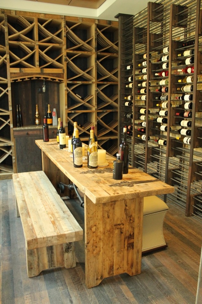 Example of a minimalist wine cellar design in Orange County
