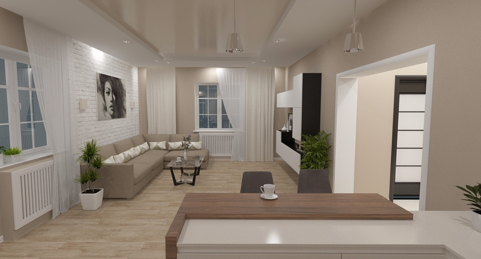 Гостиная в загородном доме, 24,41 кв.м.