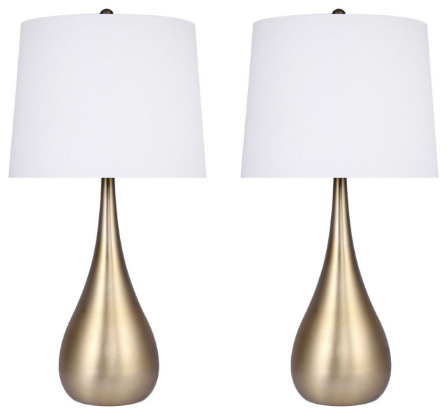 30 Plated Gold Teardrop Table Lamp Set, Grandview Lighting Table Lamps