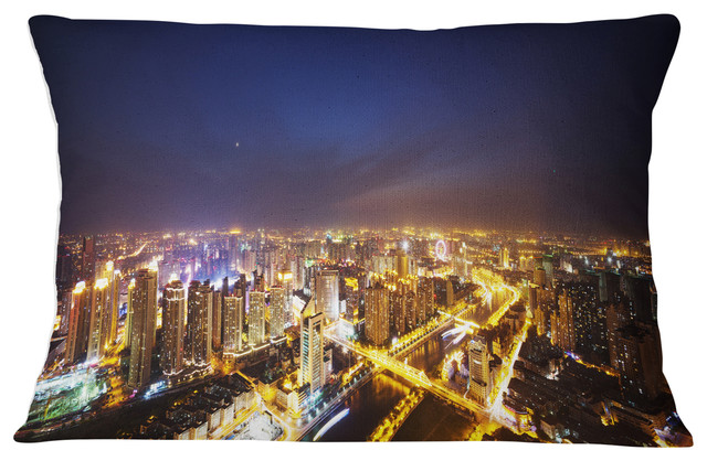 X 26 In Designart Cu10997 26 26 Downtown Nighttime Panorama Cityscape Cushion Cover For Living Room Insert Printed On Both Side In Sofa Throw Pillow 26 In Home Kitchen Throw Pillow Covers