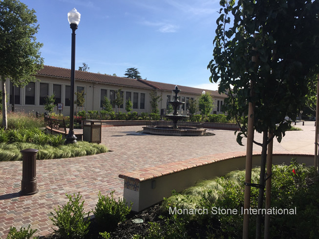 Photo of an expansive traditional courtyard full sun garden in Sacramento with natural stone pavers.