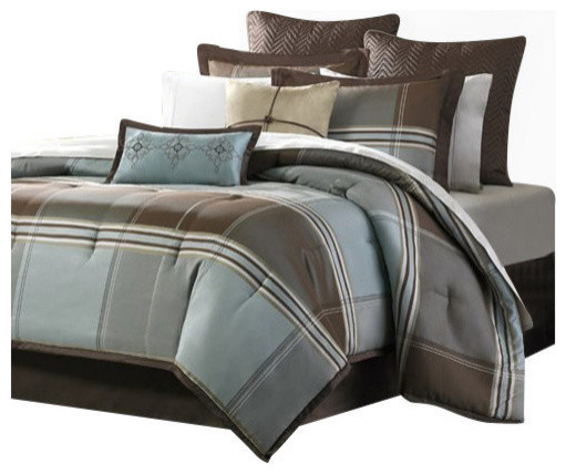 Madison Park Lincoln Square 8 Piece Comforter Set in Brown