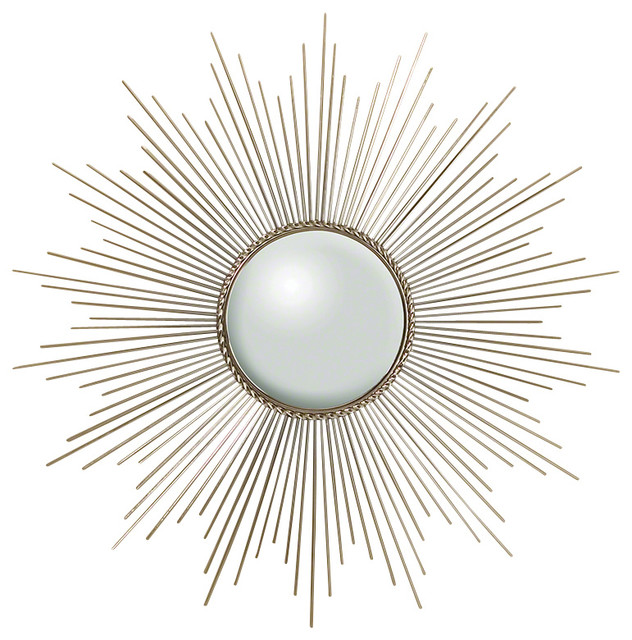 Alessandra Hollywood Regency Gold Sunburst Convex Mirror Global Views Sunburst Mirror Nickel