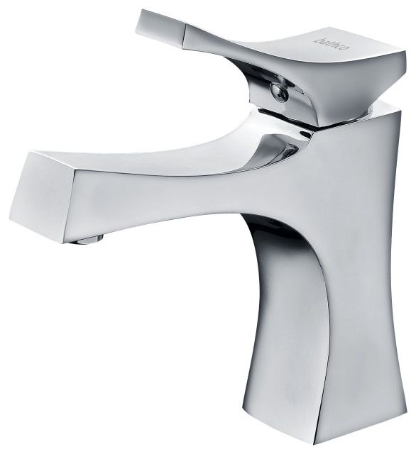 Virago polished chrome bathroom sink faucet.