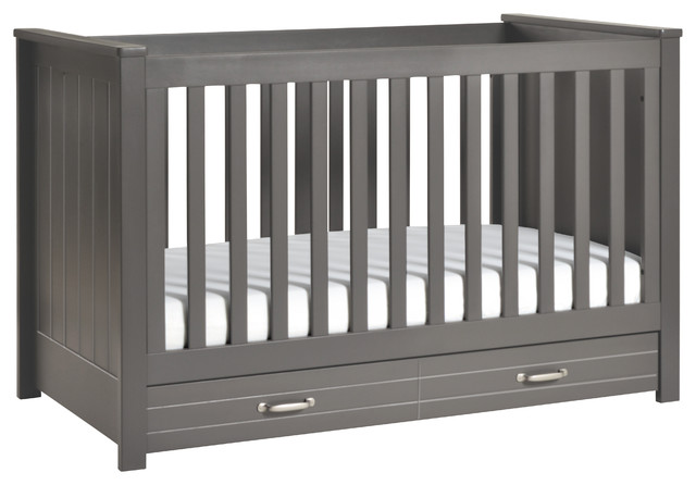 DaVinci Asher 3-In-1 Convertible Crib With Toddler Bed Conversion Kit, Slate