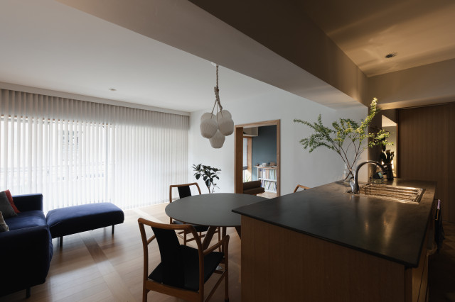 一室空間のLDK moderne-salon
