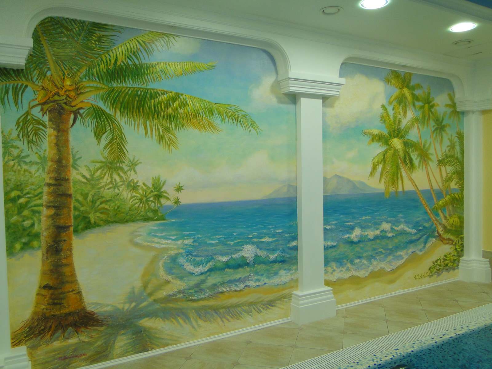 Роспись стен бассейна "Золотой берег"