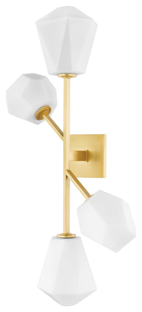 Tring 4-Light Wall Sconce, Aged Brass