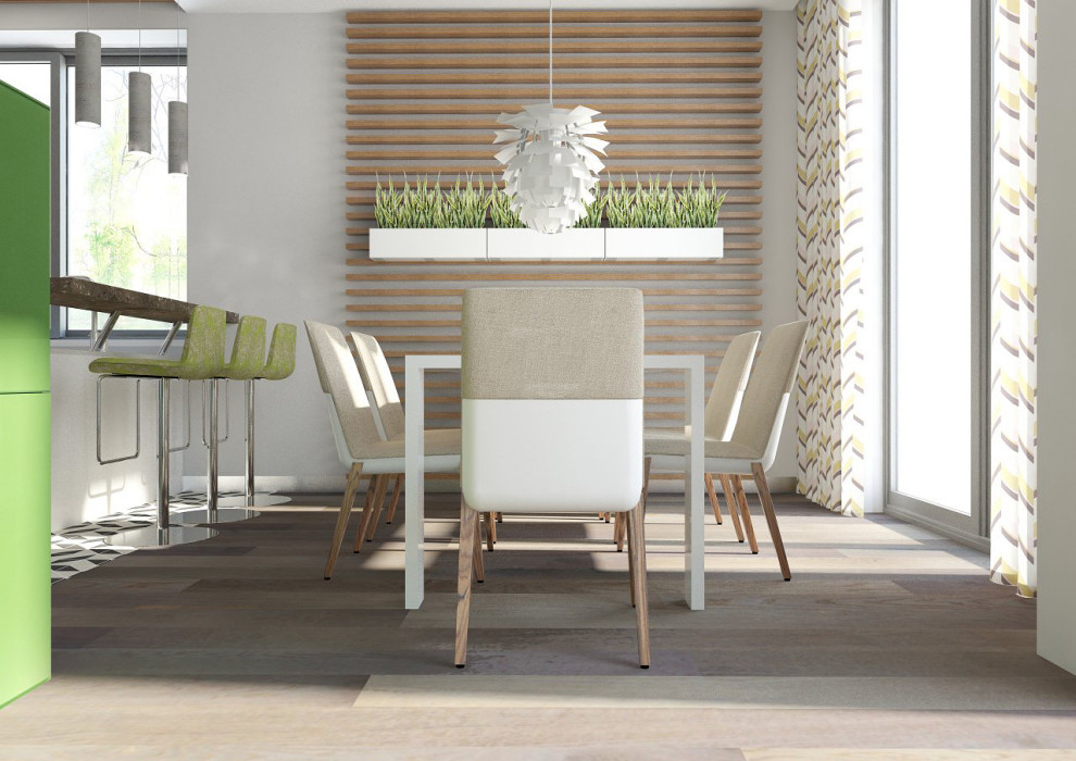 Гостиная с камином в загородном доме