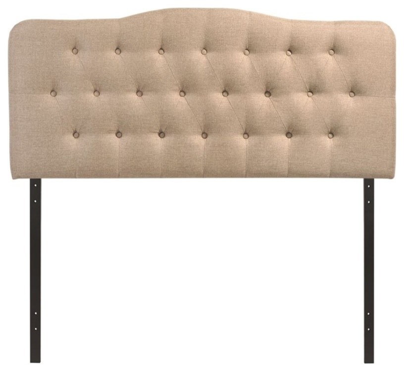 Annabel King Tufted Upholstered Fabric Headboard Transitional