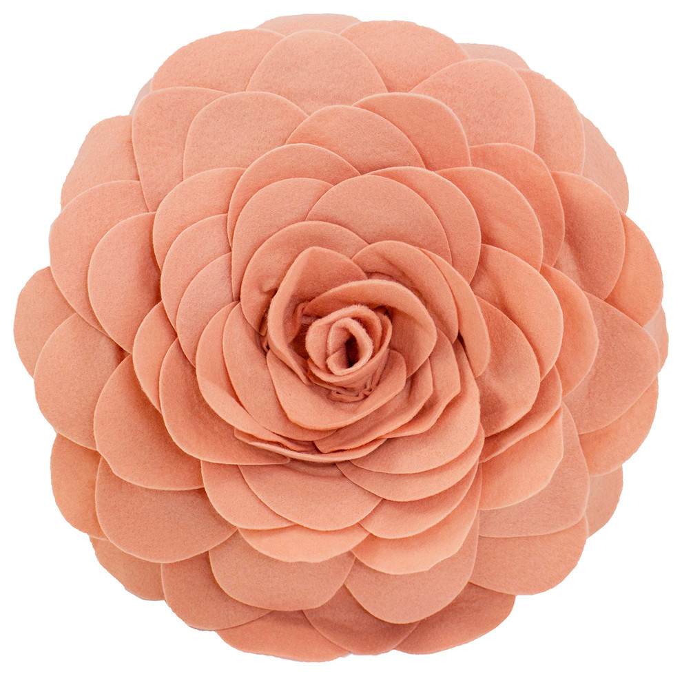 Eva's Flower Garden Decorative Throw Pillow, 13" Round, Rose