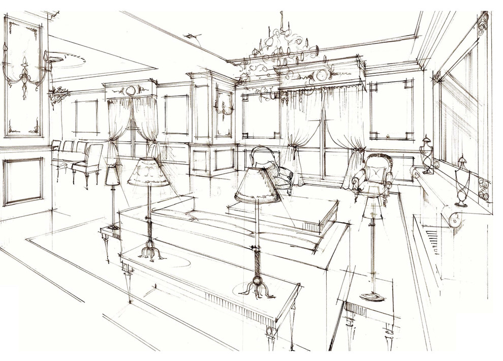 ESQUISSES D'ARCHITECTURE INTERIEURE