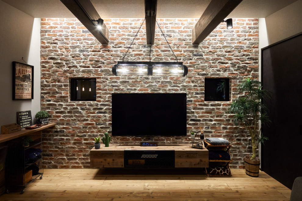 Design ideas for a modern living room in Nagoya.