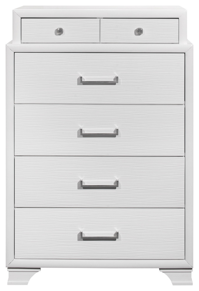 Global Furniture Usa Jordyn White Textured Chest Transitional