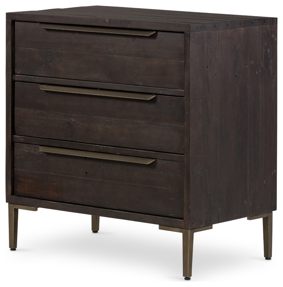 Wyeth 3 Drawer Dresser, Dark Carbon Transitional Dressers by Four
