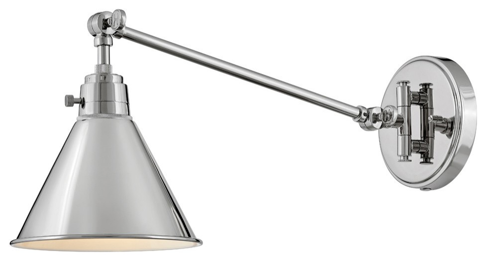 Arti LED Wall Sconce, Polished Nickel - Transitional - Swing Arm Wall
