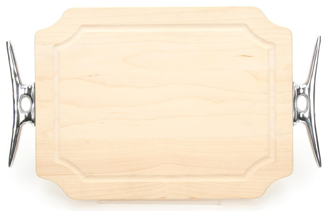 BigWood Boards Scalloped Cutting Board, Boat Cleat Handles, Maple, 9"x12"x0.75"