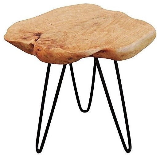 Cedar Wood Stump Small End Table, Cedar Plank Coffee Table