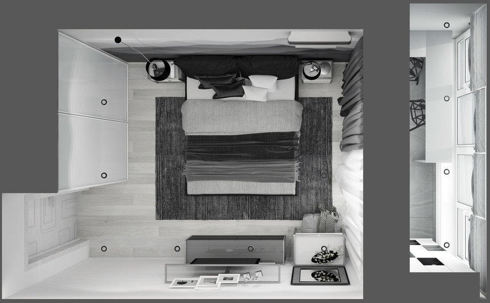 Квартира Множество оттенков серого — Спальня