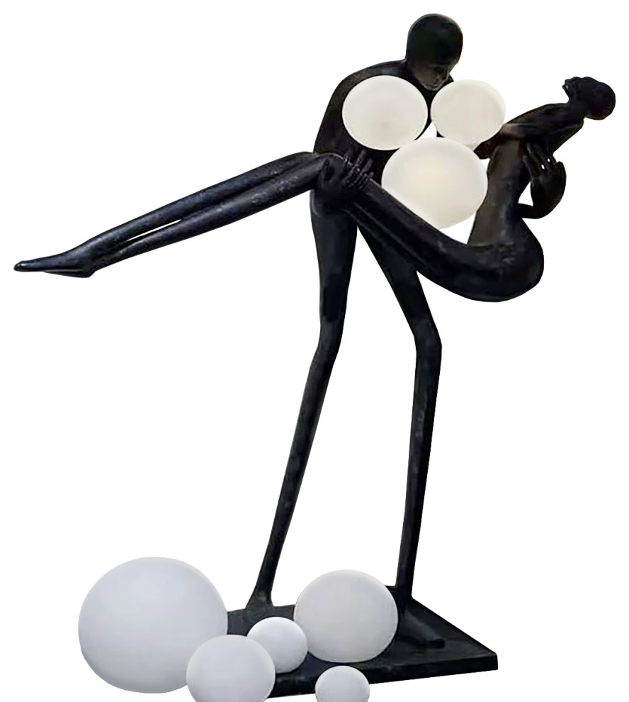 Humanoid Handcrafted Sculpture Floor Lamp Lovers Ball Contemporary