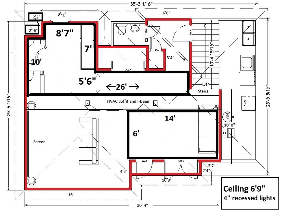 Basement recessed lighting placement help
