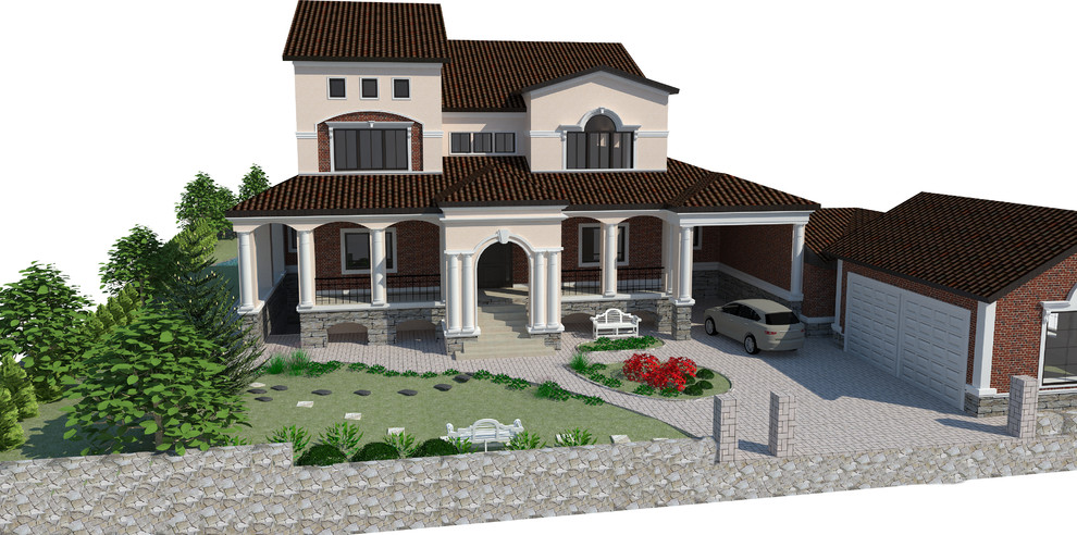 Разработка фасадов коттеджа и благоустройство прилегающей территории