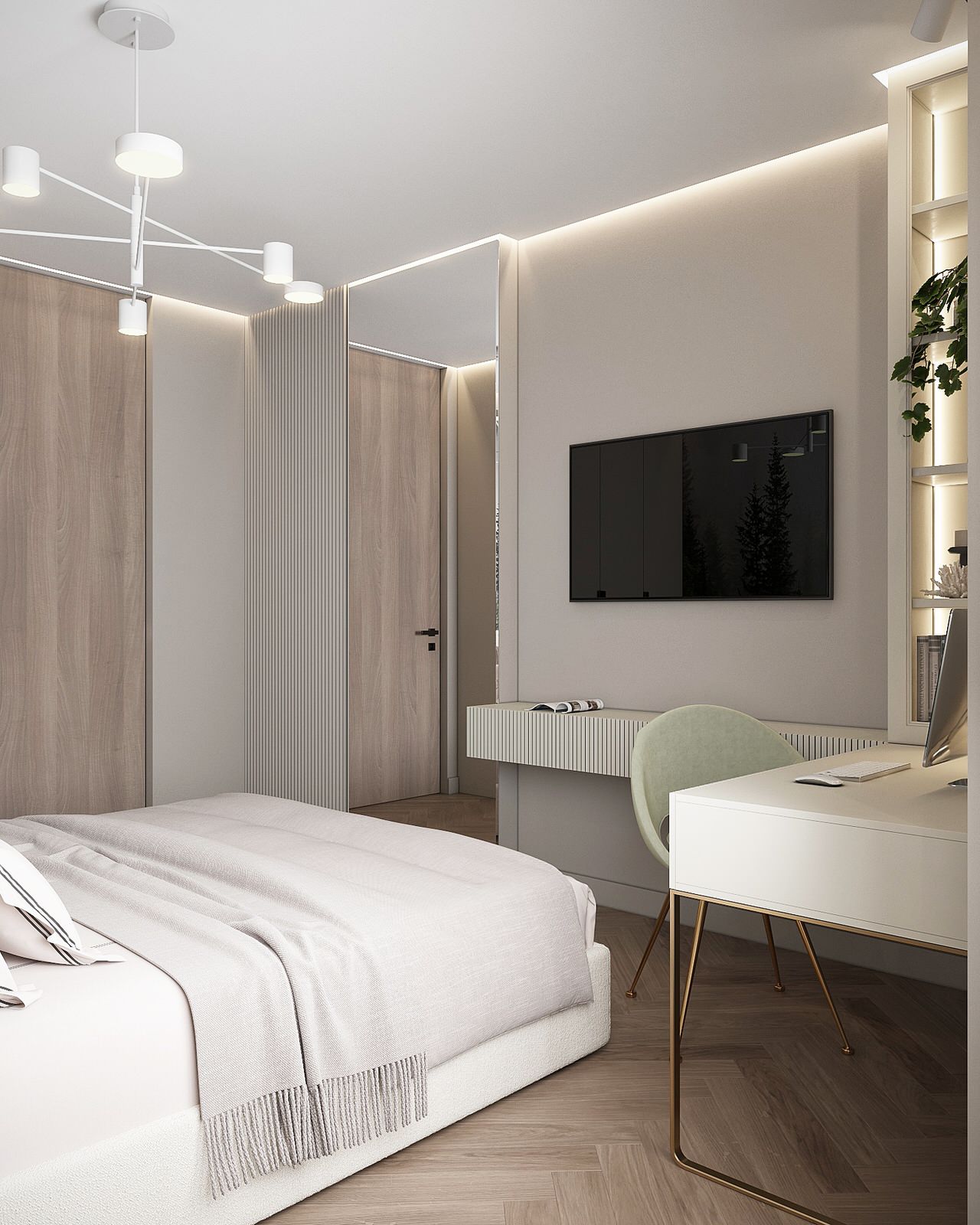 Современный светлый интерьер квартиры