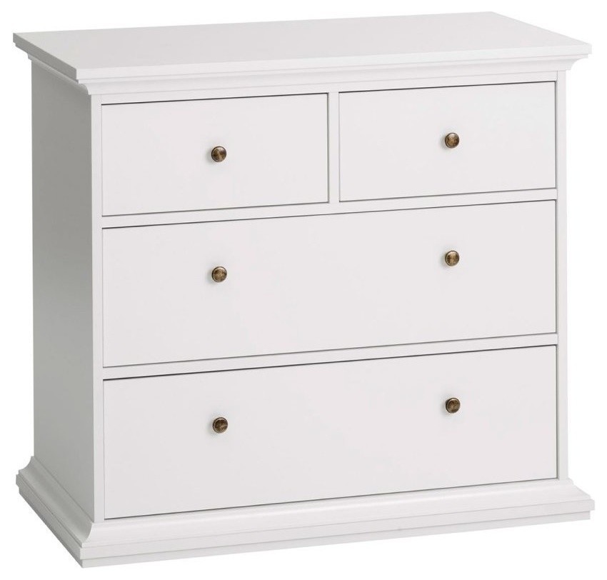 Paris 4 Drawer Chest, White - Transitional - Dressers - by BisonOffice ...